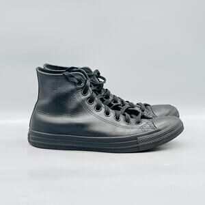 Converse Shoes Women 9.5 Black Leather Chuck Taylor All Star 2 High Top Sneakers